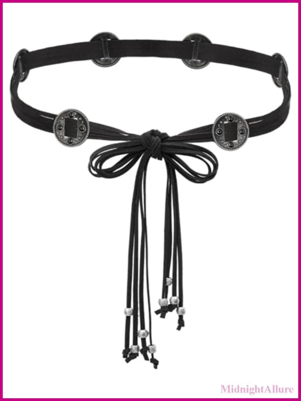 Bohemian PU Leather Knotted Waist Belt with Tassels for Dresses